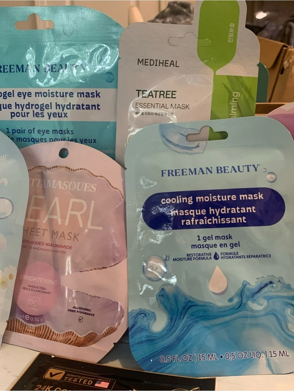 6 piece bundle of sheet face masks New